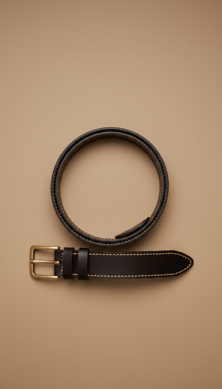 Ebony Hand-Stitched Belt